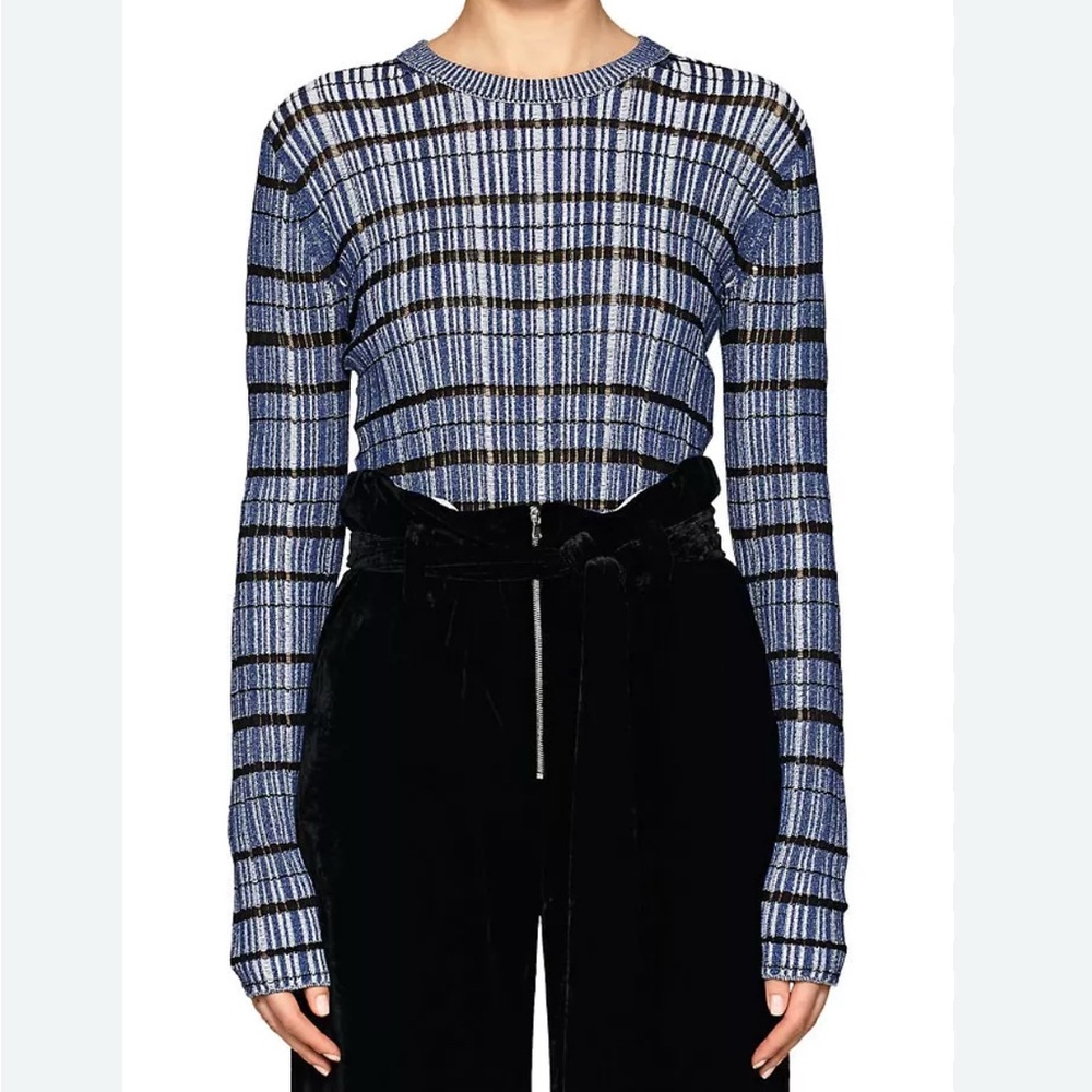 Striped Blue and Black Men's Sweater